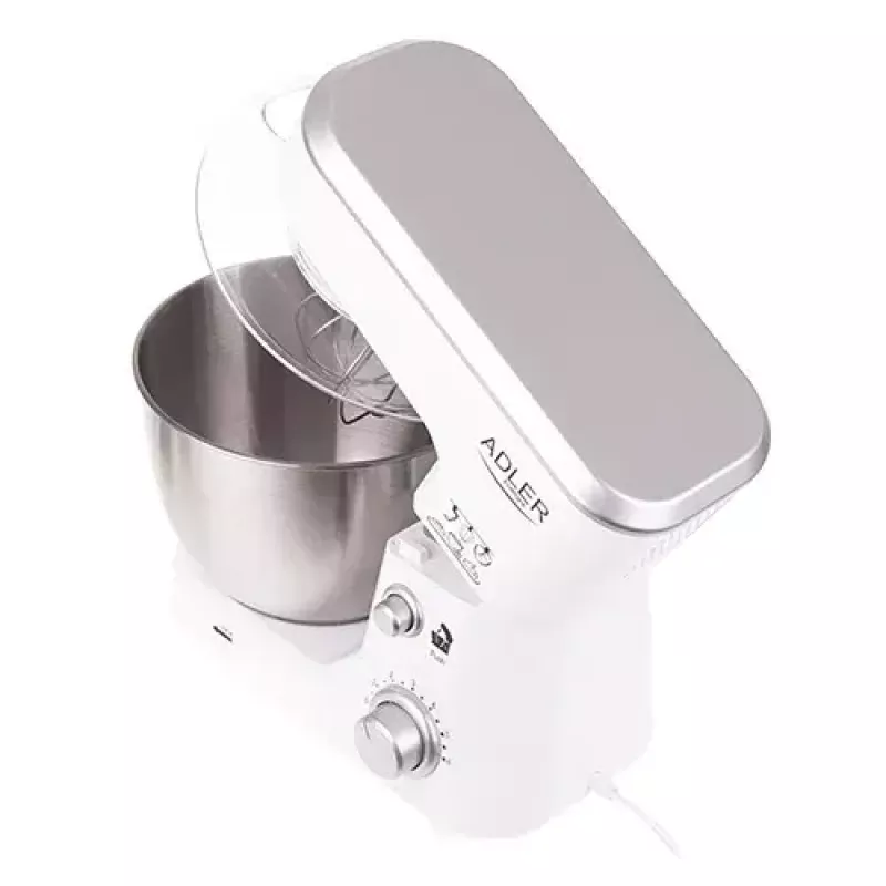 Küchenmaschine Adler AD 4216, 500 W, 4-l-Edelstahlschüssel, weiß