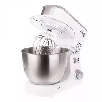 Küchenmaschine Adler AD 4216, 500 W, 4-l-Edelstahlschüssel, weiß