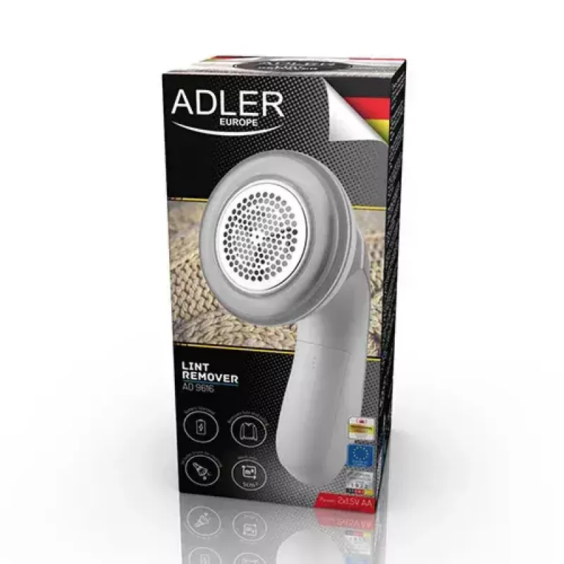 Fusselentferner Adler AD 9616 Weiß Edelstahl Batteriebetrieben