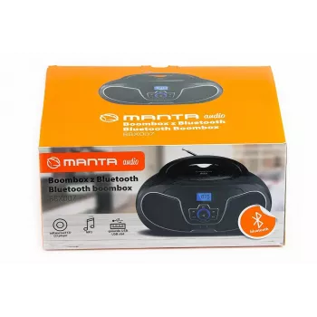Tragbarer Ghettoblaster MANTA BBX007 mit Bluetooth 5.0, UKW-Radio (87,5–108 MHz), LCD, Teleskopantenne