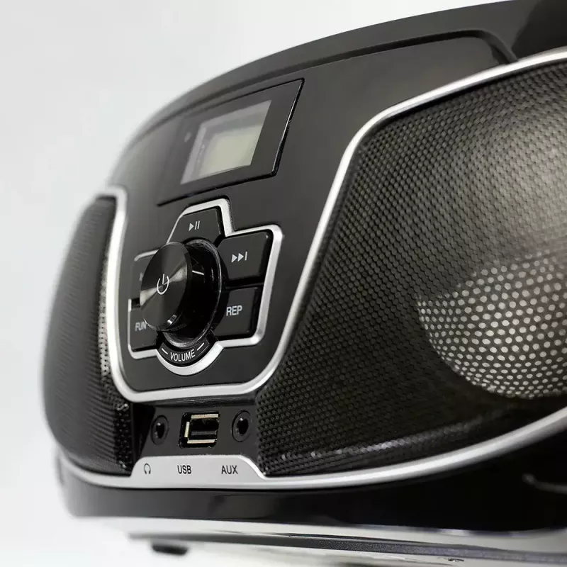 Tragbarer Ghettoblaster MANTA BBX007 mit Bluetooth 5.0, UKW-Radio (87,5–108 MHz), LCD, Teleskopantenne