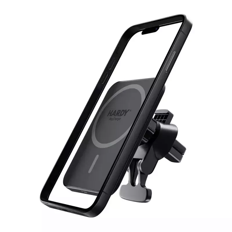 Auto-Wireless-Ladegerät 3MK HARDY MagCharger — Auto USB-C 5/9V, schnelles kabelloses Laden, Schwarz