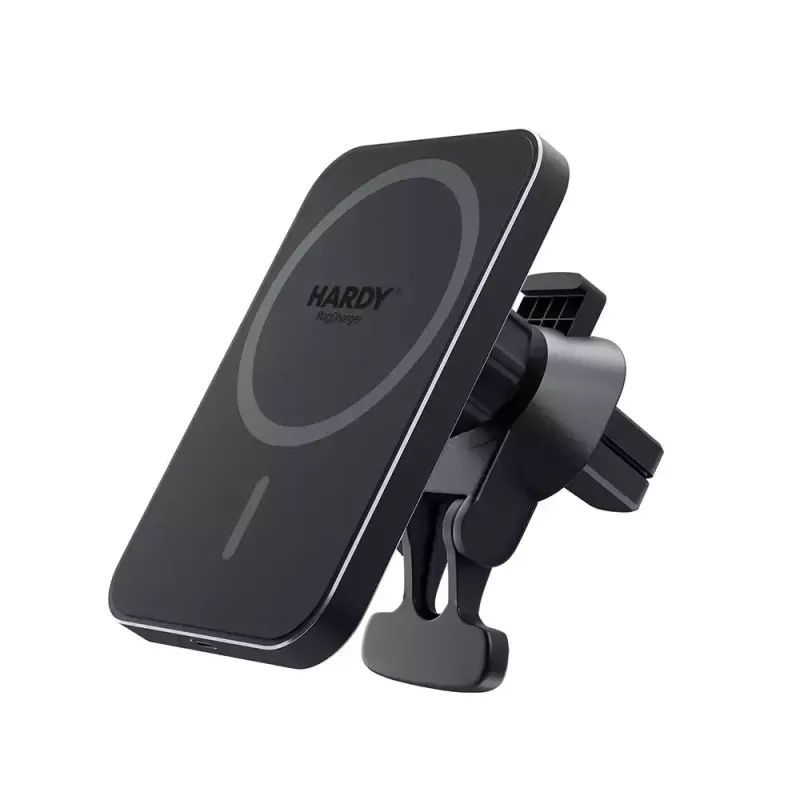 Auto-Wireless-Ladegerät 3MK HARDY MagCharger — Auto USB-C 5/9V, schnelles kabelloses Laden, Schwarz