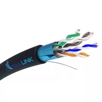 Netzwerkkabel Extralink Twisted Pair CAT5E FTP Outdoor mit Gel 100 m Schwarz