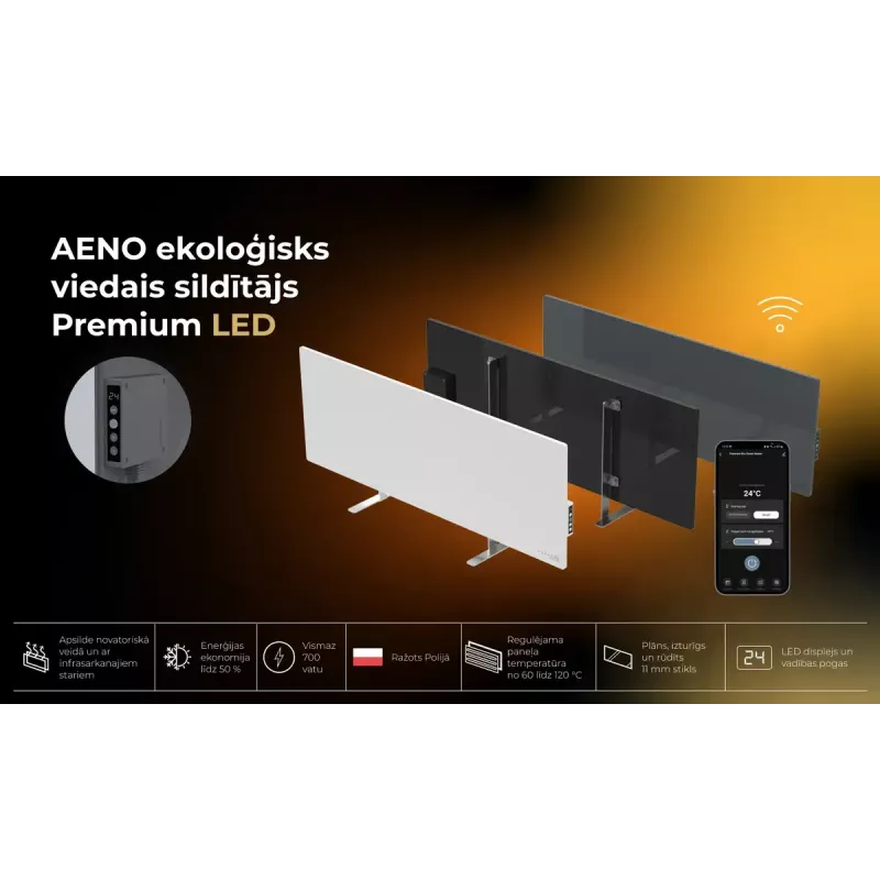 Infrarot-Elektroheizung AENO Premium Eco Smart Heater AGH0005S, Grau