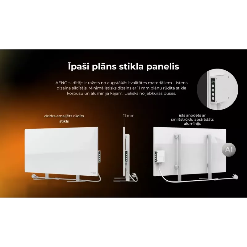 Infrarot-Elektroheizung AENO Premium Eco Smart Heater AGH0005S, Grau