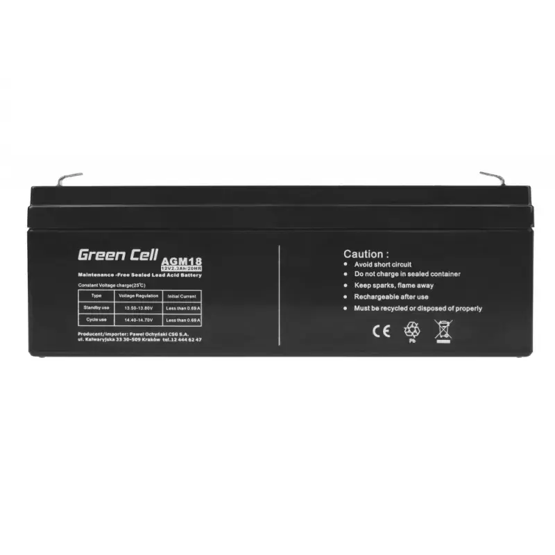 UPS-Batterie Grün Cell AGM18 12V 2,3Ah