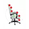 Gaming-Stuhl Huzaro FORCE 4.7 RGB Weiß — gepolsterter Schalensitz aus Stoff, max. Belastung 140 kg, höhenverstellbar 43–53 cm, Neigung 90–140°