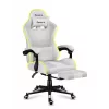 Gaming-Stuhl Huzaro FORCE 4.7 RGB Weiß — gepolsterter Schalensitz aus Stoff, max. Belastung 140 kg, höhenverstellbar 43–53 cm, Neigung 90–140°
