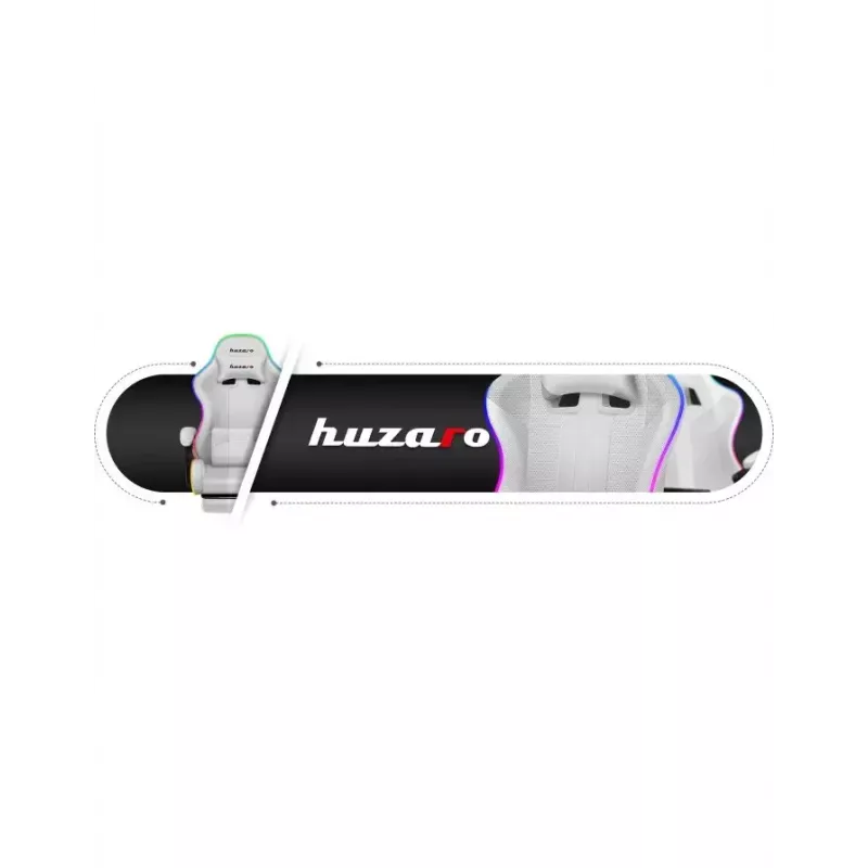 Gaming-Stuhl Huzaro FORCE 4.7 RGB Weiß — gepolsterter Schalensitz aus Stoff, max. Belastung 140 kg, höhenverstellbar 43–53 cm, Neigung 90–140°