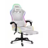 Gaming-Stuhl Huzaro FORCE 4.7 RGB Weiß — gepolsterter Schalensitz aus Stoff, max. Belastung 140 kg, höhenverstellbar 43–53 cm, Neigung 90–140°