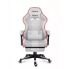 Gaming-Stuhl Huzaro FORCE 4.7 RGB Weiß — gepolsterter Schalensitz aus Stoff, max. Belastung 140 kg, höhenverstellbar 43–53 cm, Neigung 90–140°