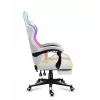 Gaming-Stuhl Huzaro FORCE 4.7 RGB Weiß — gepolsterter Schalensitz aus Stoff, max. Belastung 140 kg, höhenverstellbar 43–53 cm, Neigung 90–140°
