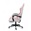 Gaming-Stuhl Huzaro FORCE 4.7 RGB Weiß — gepolsterter Schalensitz aus Stoff, max. Belastung 140 kg, höhenverstellbar 43–53 cm, Neigung 90–140°
