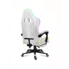 Gaming-Stuhl Huzaro FORCE 4.7 RGB Weiß — gepolsterter Schalensitz aus Stoff, max. Belastung 140 kg, höhenverstellbar 43–53 cm, Neigung 90–140°
