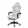 Gaming-Stuhl Huzaro FORCE 4.7 RGB Weiß — gepolsterter Schalensitz aus Stoff, max. Belastung 140 kg, höhenverstellbar 43–53 cm, Neigung 90–140°