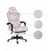 Gaming-Stuhl Huzaro FORCE 4.7 RGB Weiß — gepolsterter Schalensitz aus Stoff, max. Belastung 140 kg, höhenverstellbar 43–53 cm, Neigung 90–140°