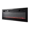 TV-Schrank Cama Meble EVA mit elektrischem Kamin 180×40×52 cm, weißer Korpus, glänzend weiße Türen, MDF-Oberplatte
