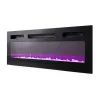 TV-Schrank Cama Meble EVA mit elektrischem Kamin 180×40×52 cm, weißer Korpus, glänzend weiße Türen, MDF-Oberplatte