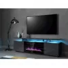 TV-Schrank Cama Meble EVA mit elektrischem Kamin 180x40x52 cm Graphit/glänzend Graphit