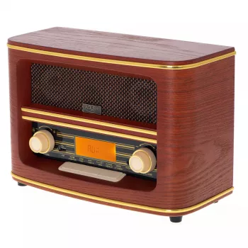 Tragbares Radio Adler AD 1187 – FM, 10 W RMS, LCD-Anzeige, braun, 300×140×210 mm