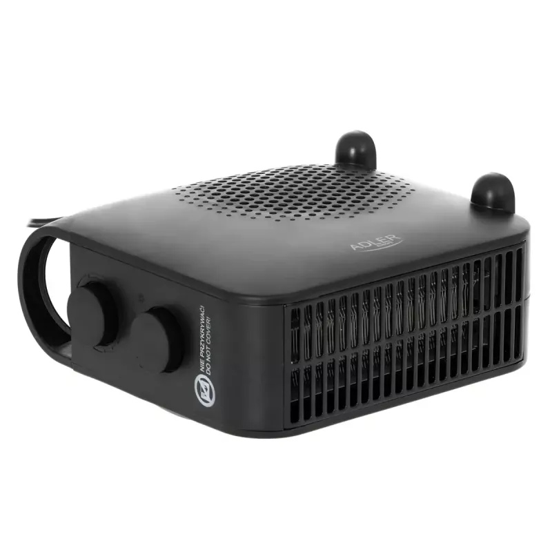 Ventilator-Heizlüfter Adler AD 7725B, 2000 W, 2 Leistungsstufen, einstellbarer Thermostat, schwarz