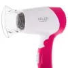Haartrockner Adler AD 2259 — 1200 W, 2 Geschwindigkeiten, klappbarer Griff, Frisierdüse, pink/weiß