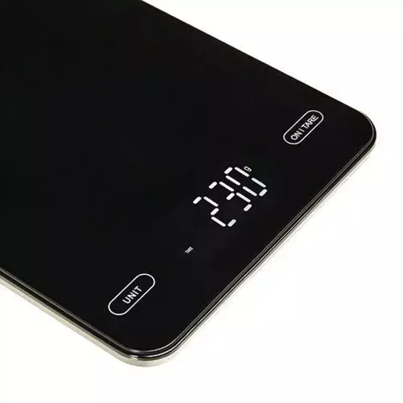 Elektronische Küchenwaage Adler AD 3177b – 10 kg Kapazität, 1 g Genauigkeit, schwarz, Glasoberfläche