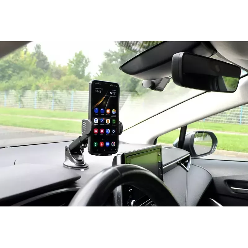 Autohandyhalterung IBOX H-9 verstellbarer Winkel universell passend für Smartphones, Saugnapfhalterung, schwarz, Kunststoff