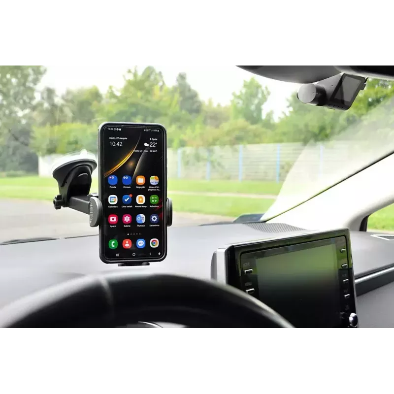 Autohandyhalterung IBOX H-9 verstellbarer Winkel universell passend für Smartphones, Saugnapfhalterung, schwarz, Kunststoff