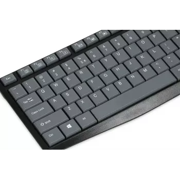 Kabelgebundene USB-Tastatur IBOX Eris IKC2010G — Full-Size 105 Tasten, USB, grau/schwarz, wasserbeständig, 1,8 m Kabel
