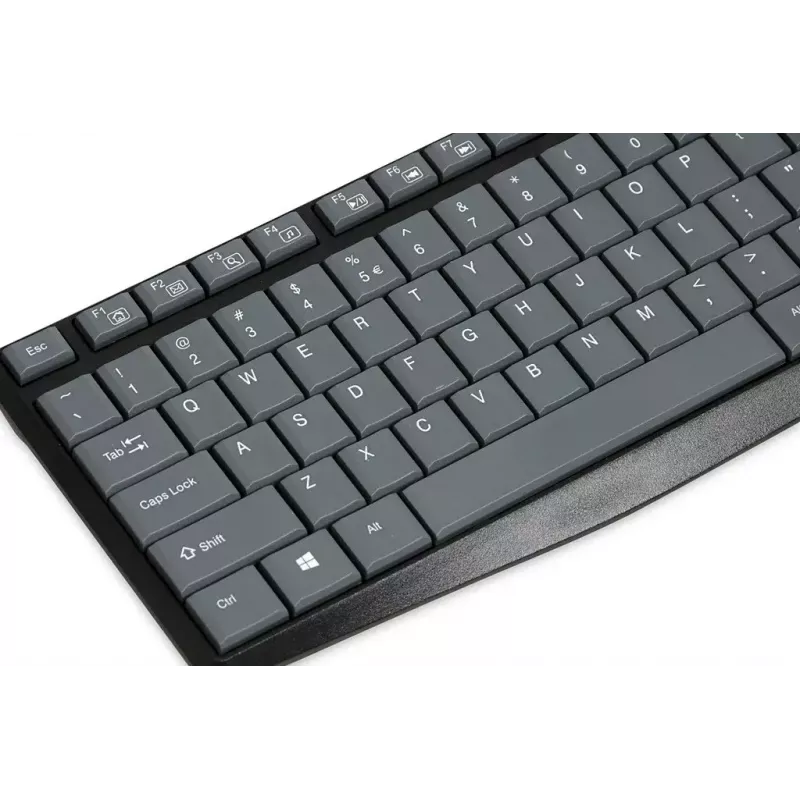 Kabelgebundene USB-Tastatur IBOX Eris IKC2010G — Full-Size 105 Tasten, USB, grau/schwarz, wasserbeständig, 1,8 m Kabel