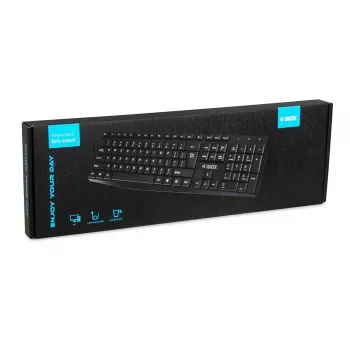 Kabelgebundene USB-Tastatur IBOX Eris IKC2010B – Full-Size 105 Tasten, USB, wasserabweisend, schwarz