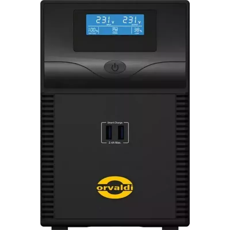 UPS ORVALDI ID1K5CH 1,5 kVA (900 W) Line-Interactive, 24 V Batterie, LCD, USB, kompakt schwarz