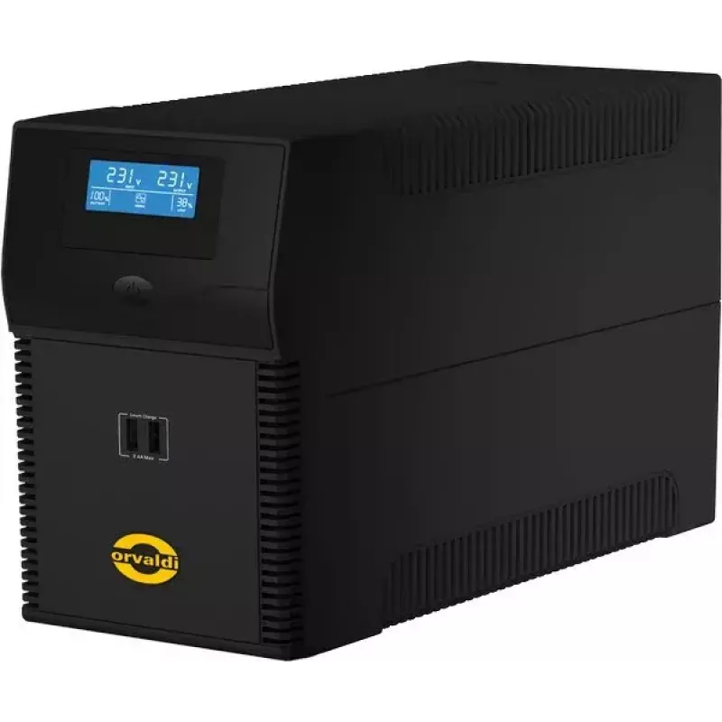 UPS ORVALDI ID1K5CH 1,5 kVA (900 W) Line-Interactive, 24 V Batterie, LCD, USB, kompakt schwarz
