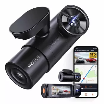 Dashcam VANTRUE N4 PRO 3-Kanal-Dashcam, Hauptkamera 3840×2160, 165° vorne, 160° Innenraum, GPS, Wi‑Fi, IPS-Anzeige, MicroSD bis zu 512GB