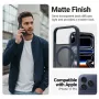 Schutzhülle MagSafe Handyhülle Crong Hybrid Matte Magnetic für iPhone 17 Pro – PC + TPU, Transluzentes Navy