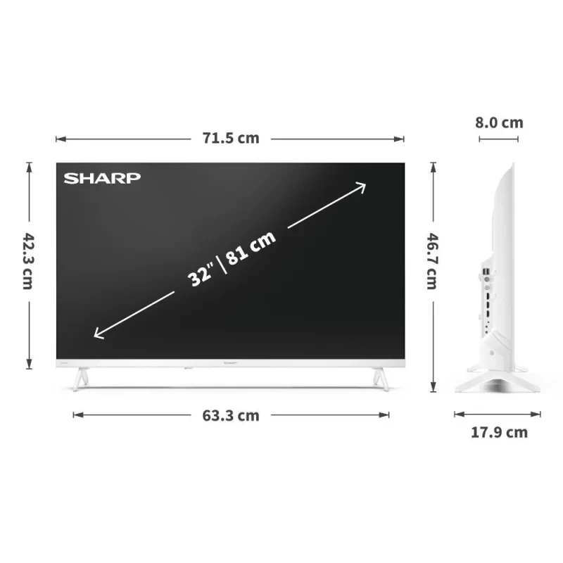 Sharp LC-32HF2265EW 81,3 cm (32 Zoll) HD Smart TV WLAN Weiß