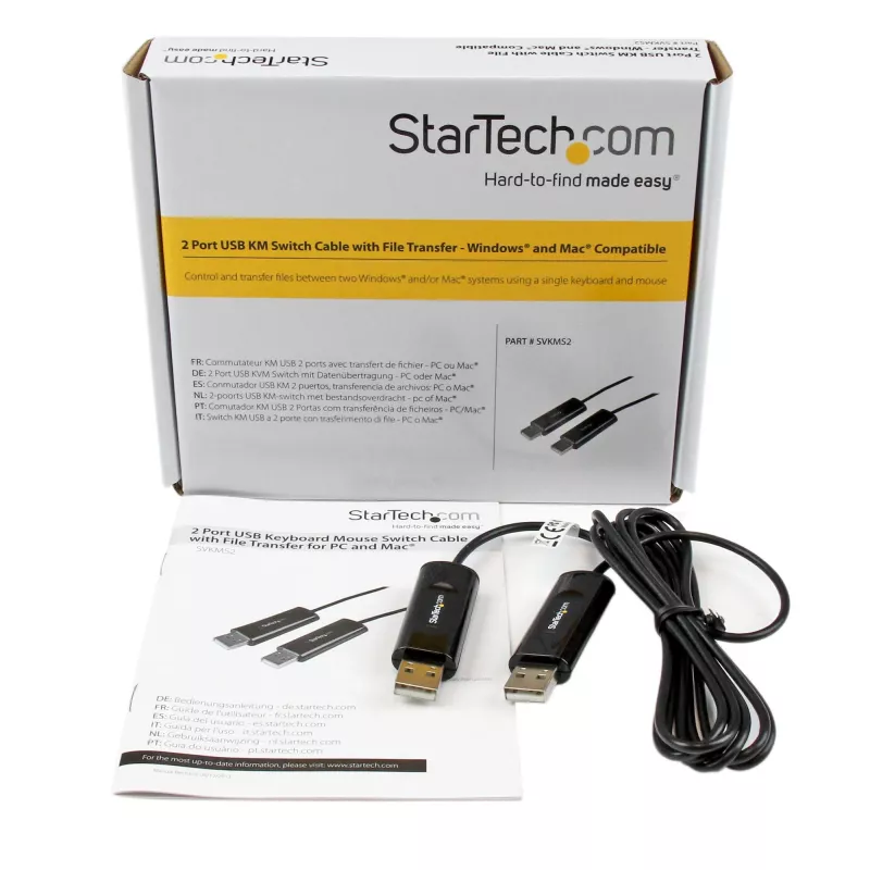 StarTech.com KM Switch Kabel mit Dateiübertragung für Mac und PC – USB 2.0