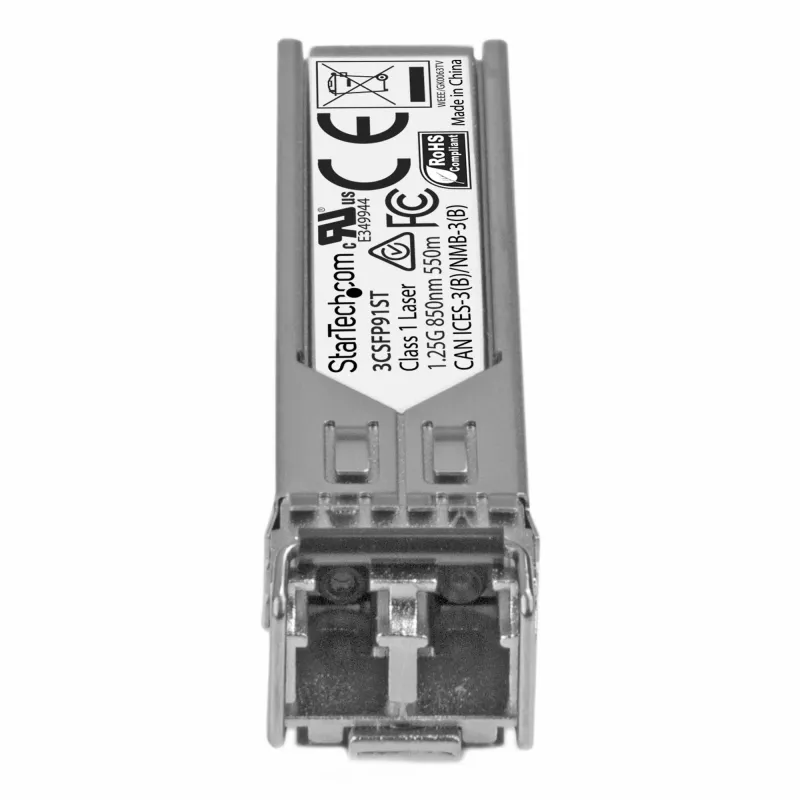 StarTech.com Gigabit Fiber 1000Base-SX SFP Transceiver-Modul – HP 3CSFP91 kompatibel – MM LC – 550 m ~ HPE 3CSFP91 kompatibles SFP-Modul – 1000BASE-SX – 1GbE Multimode Glasfaser-Transceiver – 1GE Gigabit Ethernet SFP – LC 550 m – 850 nm – DDM HPE 3812, 3824, 3848