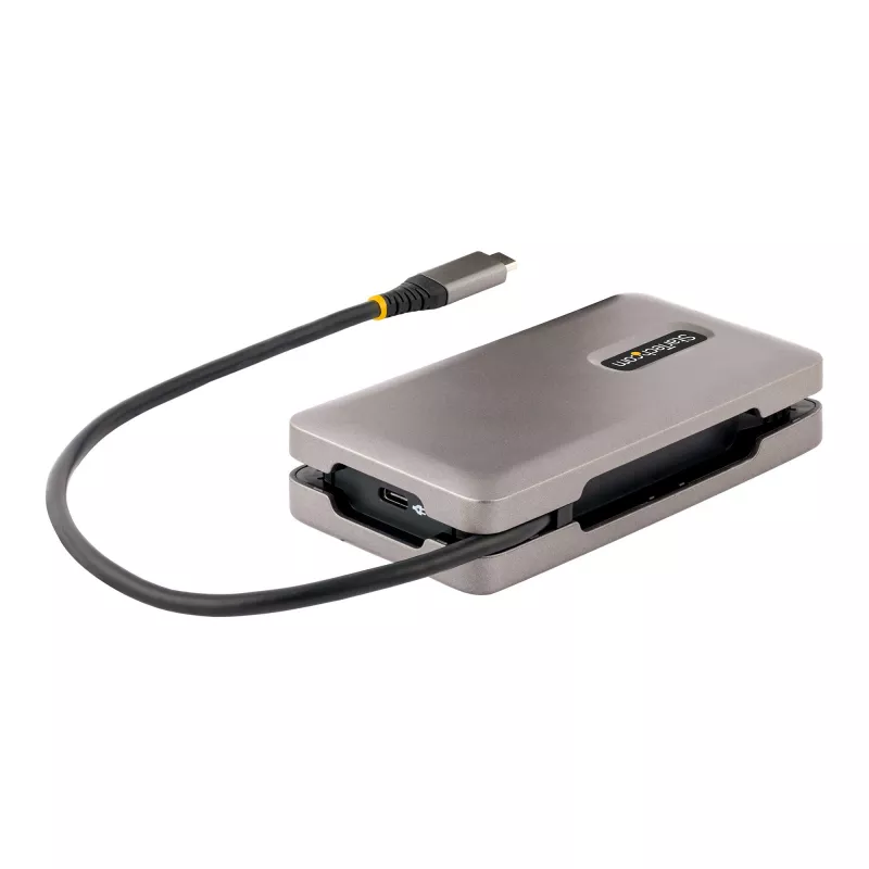 StarTech.com USB-C Multiport-Adapter, 4K 60Hz HDMI 2.0b, HDR, USB 3.2 Gen 2 10Gbps Hub (2xUSB-C, 1xUSB-A), 100W PD Pass-Through, Mini Travel Dock, 12 Zoll/30cm Kabel, Laptop Dockingstation
