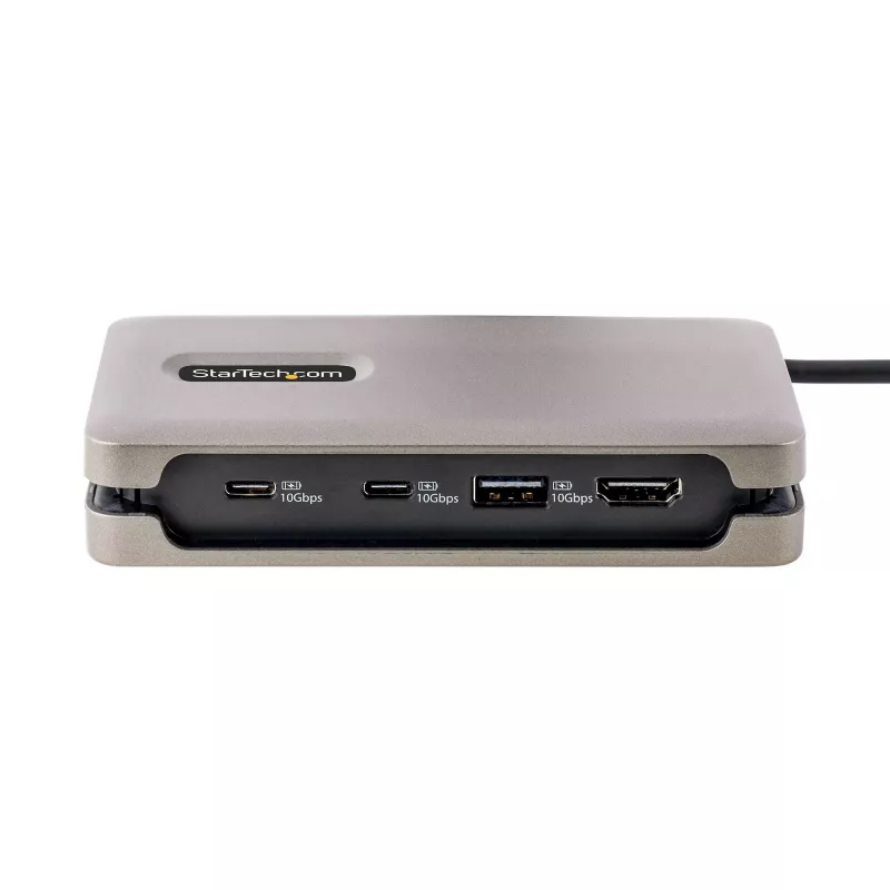 StarTech.com USB-C Multiport-Adapter, 4K 60Hz HDMI 2.0b, HDR, USB 3.2 Gen 2 10Gbps Hub (2xUSB-C, 1xUSB-A), 100W PD Pass-Through, Mini Travel Dock, 12 Zoll/30cm Kabel, Laptop Dockingstation