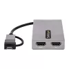 StarTech.com USB-zu-Dual-HDMI-Adapter, USB-A/C auf 2x HDMI-Displays (1x 4K30Hz, 1x 1080p), integrierter USB-A-auf-C-Dongle, 11-cm-Kabel, USB-3.0-zu-HDMI-Display-Adapter, Windows & macOS