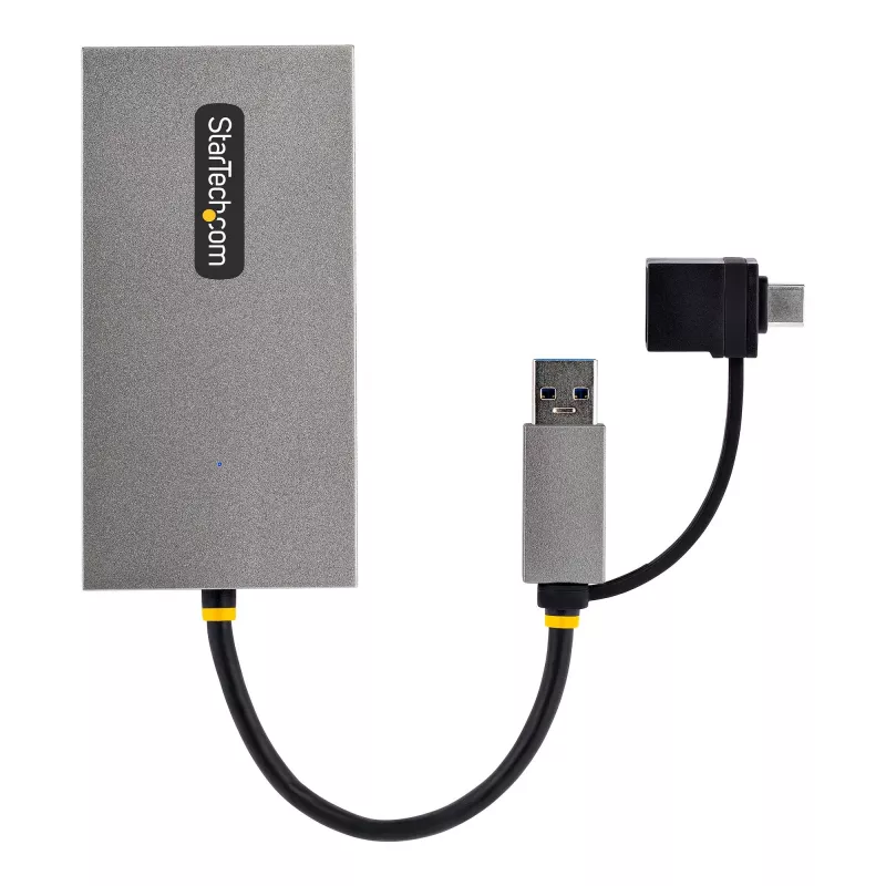 StarTech.com USB-zu-Dual-HDMI-Adapter, USB-A/C auf 2x HDMI-Displays (1x 4K30Hz, 1x 1080p), integrierter USB-A-auf-C-Dongle, 11-cm-Kabel, USB-3.0-zu-HDMI-Display-Adapter, Windows & macOS