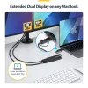 StarTech.com USB-zu-Dual-HDMI-Adapter, USB-A/C auf 2x HDMI-Displays (1x 4K30Hz, 1x 1080p), integrierter USB-A-auf-C-Dongle, 11-cm-Kabel, USB-3.0-zu-HDMI-Display-Adapter, Windows & macOS
