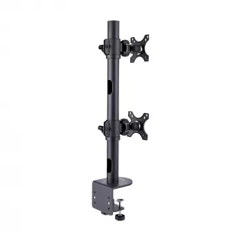 StarTech.com Tischhalterung für 2 vertikal gestapelte Monitore, Dual 49 Zoll, Gesamt 32 kg, C-Klemme, Quick-Release VESA-System, Breitbild 16:9/Ultraweit 32:9, TAA
