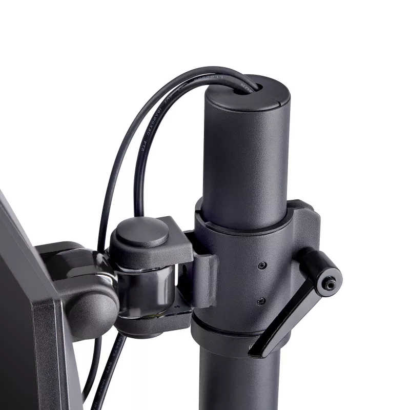 StarTech.com Tischhalterung für 2 vertikal gestapelte Monitore, Dual 49 Zoll, Gesamt 32 kg, C-Klemme, Quick-Release VESA-System, Breitbild 16:9/Ultraweit 32:9, TAA