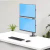 StarTech.com Tischhalterung für 2 vertikal gestapelte Monitore, Dual 49 Zoll, Gesamt 32 kg, C-Klemme, Quick-Release VESA-System, Breitbild 16:9/Ultraweit 32:9, TAA