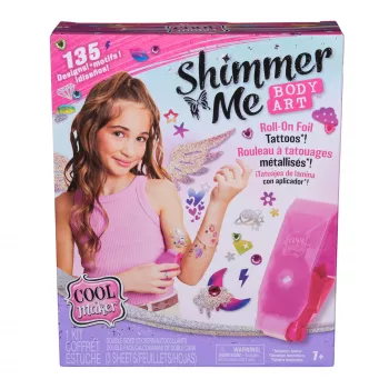 Cool Maker, Shimmer Me Body Art mit Roller, Schmucksteinen & 3 Folien, 135 metallische temporäre Tattoo-Designs, Bastel- und Kreativspielzeug für Mädchen ab 7 Jahren
