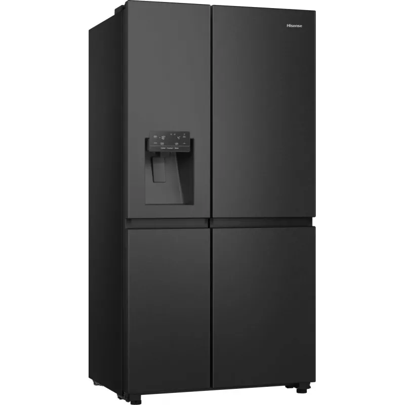 Hisense RS818N4TFC Side-by-Side-Kühlschrank Freistehend 632 L Schwarz, Edelstahl